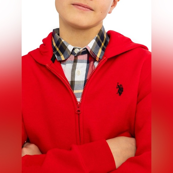 U.S. Polo Assn. Red Sweatshirt Vibrant Casual Style - Picture 1 of 7